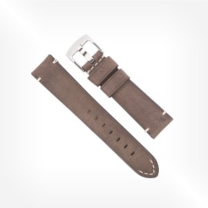 Antenen – Vintage calf leather strap with white dots in brown colour