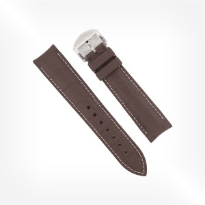 Antenen - Bracelet en caoutchouc brun façon crocodile 100% Swiss Made