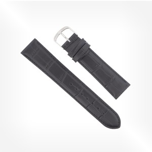 Antenen - Matt black calfskin crocodile’s style leather strap