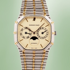 Audemars Piguet - Rare "Bamboo" Day-Date Moonphase Automatic WG & 18k YG Full Set Circa 1996 Réf. CA25621/614