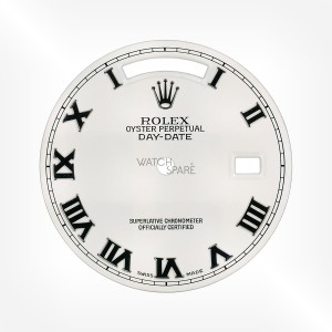 Rolex - Cadran Day-Date blanc pour réf. 18038 avec aiguilles