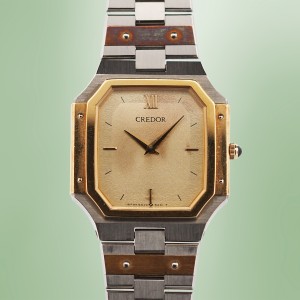 Credor - Seiko "Nautellipse" Vintage Or Jaune 18cts Bicolore Ultra-Thin New Old Stock Circa 1985 Réf. 8420-5360