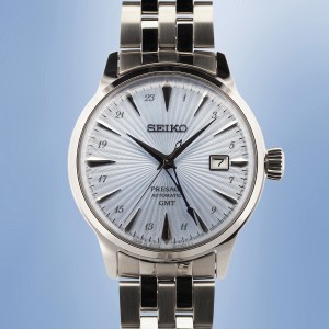 Seiko - Presage Cocktail Time GMT Ice Blue Automatic Full Set Circa 2026 Réf. SARY241