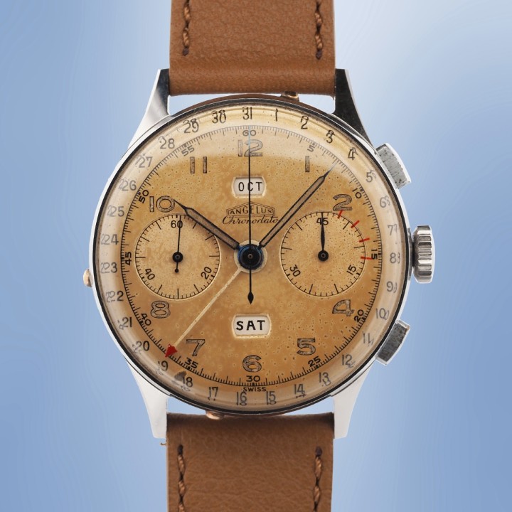 Angelus - Chronodato Triple Date 38mm Circa 1950 Cal. 217 Réf. 224 714