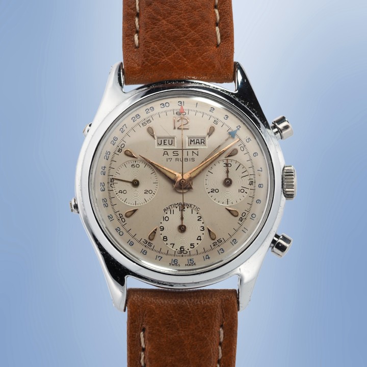 Astin - Chronographe à triple date Valjoux 72C
