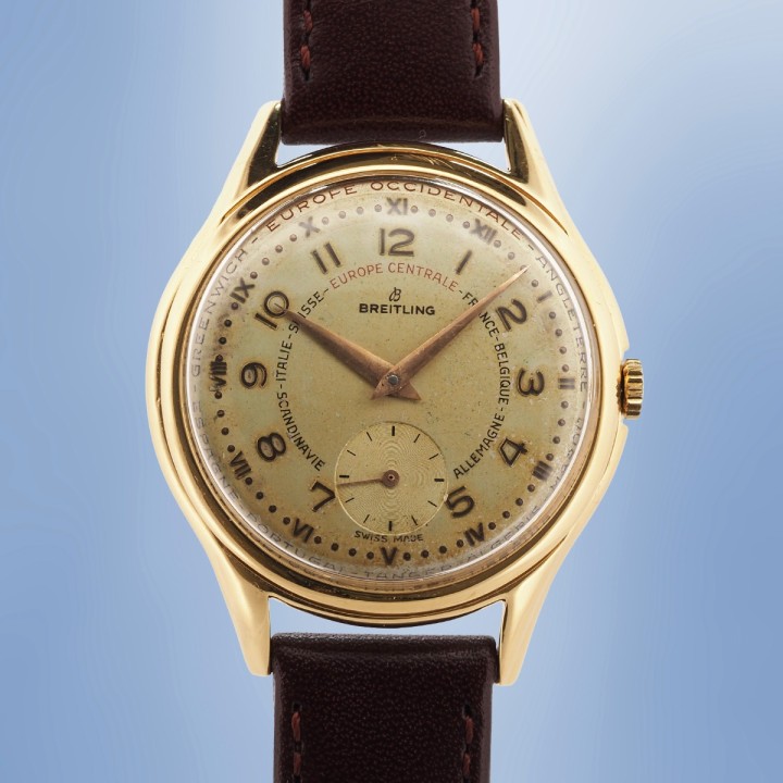 Breitling - GMT & GMT +1 Europe Double Fuseau Horaire Instantané Circa 1950 Réf. 1211/19