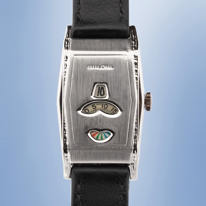 Bulova - Heures Sautantes Vintage Acier Chromé Mécanique 23x43mm Circa 1970 