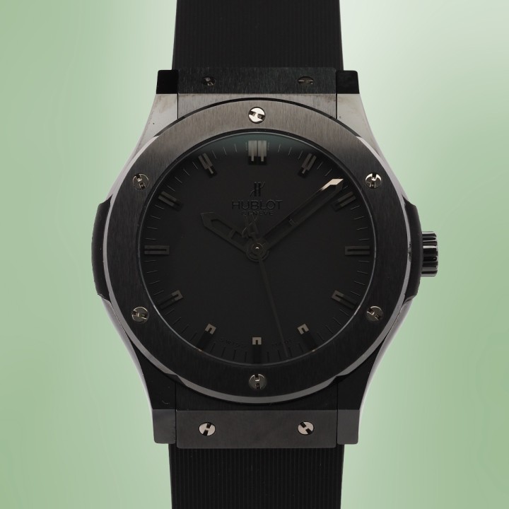 Hublot - Classic Fusion Big Bang All Black Automatic Titanium & Ceramic Limited Edition 500 pc. Circa 2008 Full Set Réf. 501.CM.1110.RX
