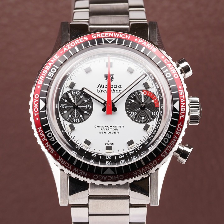 Nivada - Chronomaster Aviator Sea Diver Singer Paul Newman Lunette Interchangeable 38mm Full Set 2024