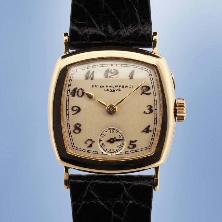 Patek Philippe - Cushion Shape Breguet Numerals Or Jaune 18cts avec boîte et extrait des archives