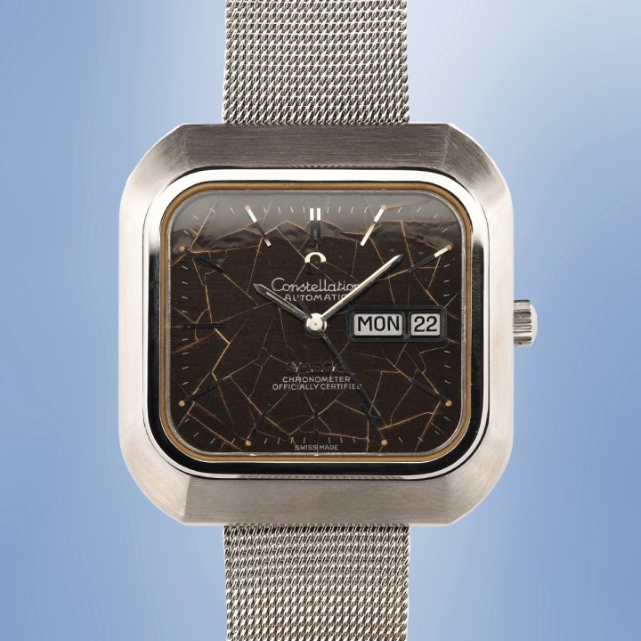 Omega - Unique Constellation Automatic TV Rectangle "Spider" Circa 1976 Full Set Réf. 168.0063