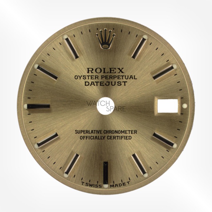 Rolex - Cadran Or jaune/ Champagne  Datejust 19,88mm avec jeu d'aiguilles
