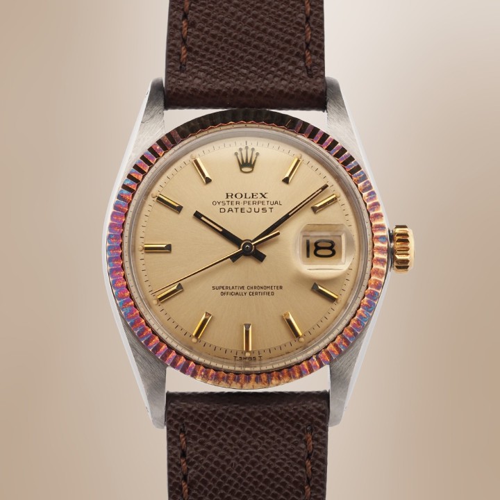 Rolex - Datejust Vintage 36 Two Tone Lunette Unique ! Circa 1969 Réf. 1601