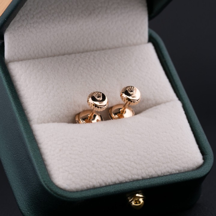 Watch Spare - Paire de boucles d'oreilles avec couronne Rolex de 4.6mm