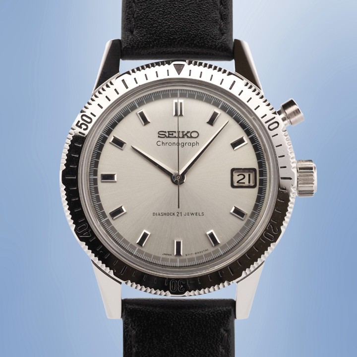 Seiko - Chronograph Diashock Monopoussoir Vintage Réf. 5717-8990
