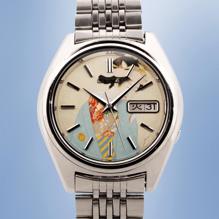 Seiko - 5 Actus Japanese Print Shoen Uemura Shunpo Circa 1972 Réf. 7019-7060