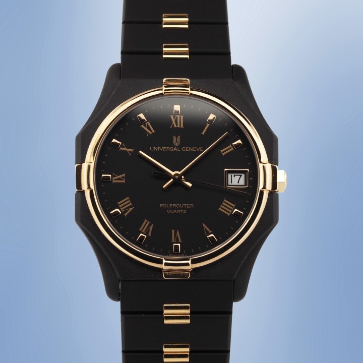 Universal Genève - NOS Polerouter PVD Noir 31mm Quartz Circa 1990