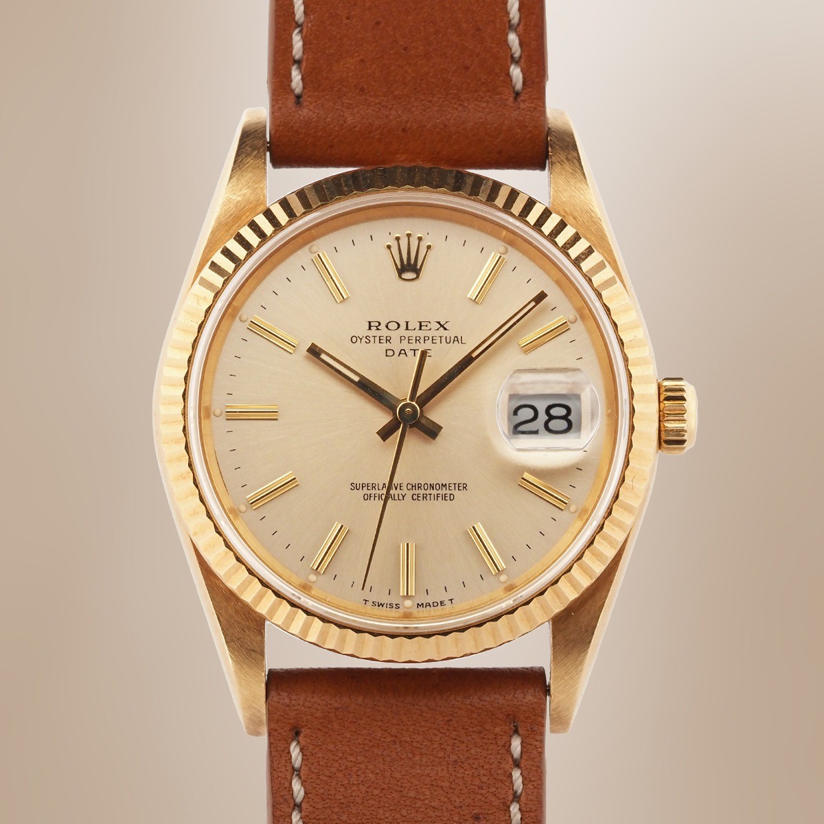 Rolex - Oyster Perpetual Date Or Jaune 18cts Circa 1988 Réf. 15238