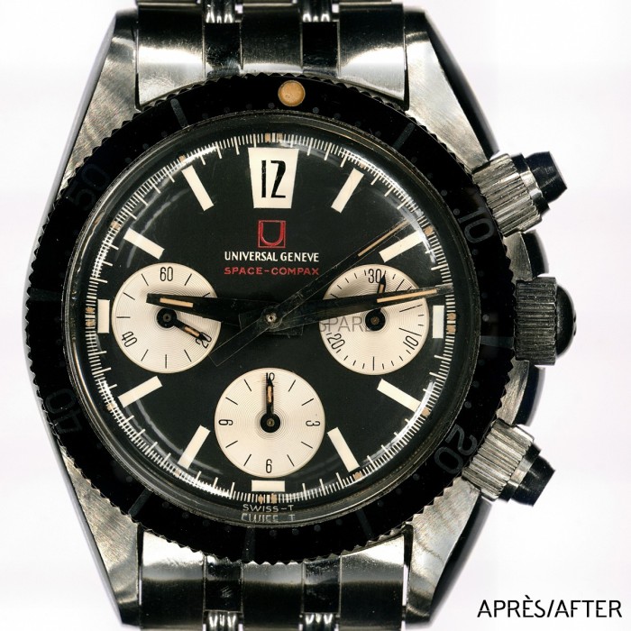 Universal Genève - Poussoir en caoutchouc avec anneau de maintien pour Space-Compax Chronographe Réf. 885104