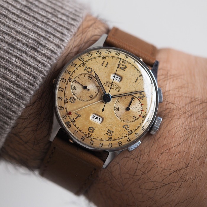Angelus - Chronodato Triple Date 38mm Circa 1950 Cal. 217 Réf. 224 714
