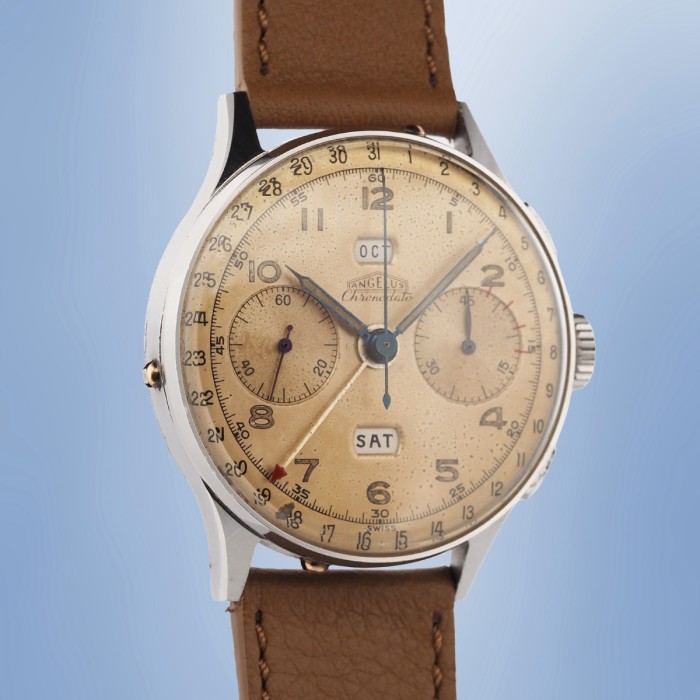 Angelus - Chronodato Triple Date 38mm Circa 1950 Cal. 217 Réf. 224 714