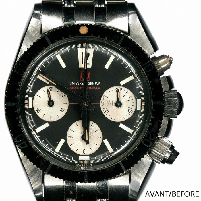 Universal Genève - Poussoir en caoutchouc avec anneau de maintien pour Space-Compax Chronographe Réf. 885104