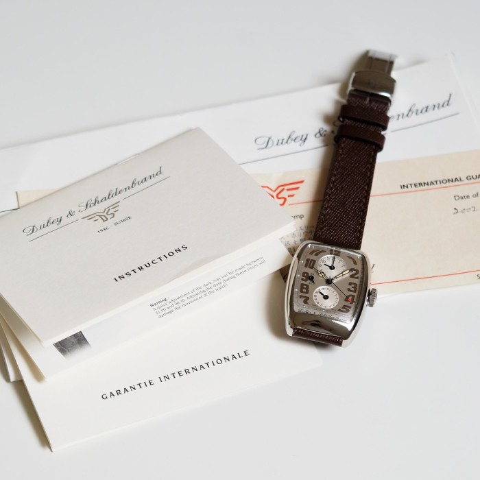 Dubey & Schaldenbrand - Aerodyn Duo Carre Cambre Dimplomatic Classic GMT Circa 2002 Réf. ADUO/ST/SIG/LD