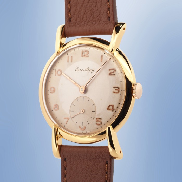 Breitling - Vintage Calatrava Oversize Jumbo Cornes d'Araignées Plaqué Or
