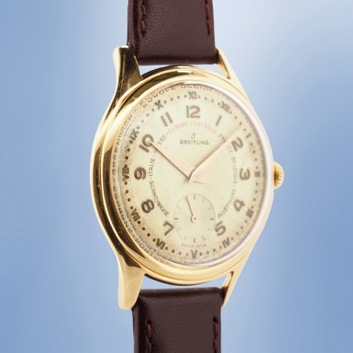 Breitling - GMT & GMT +1 Europe Double Fuseau Horaire Instantané Circa 1950 Réf. 1211/19