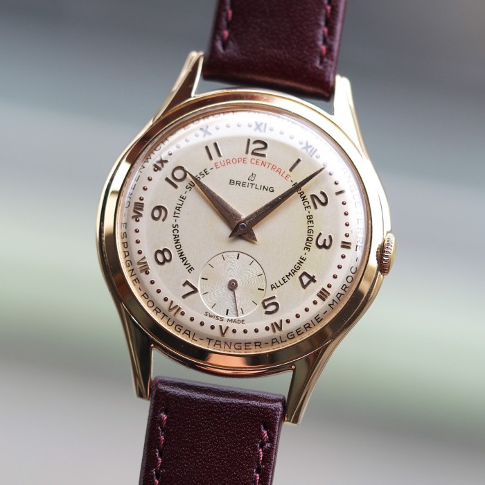 Breitling - Vintage de Collection GMT Double Fuseau Horaire 36mm Circa 1950 Réf. 1211/19
