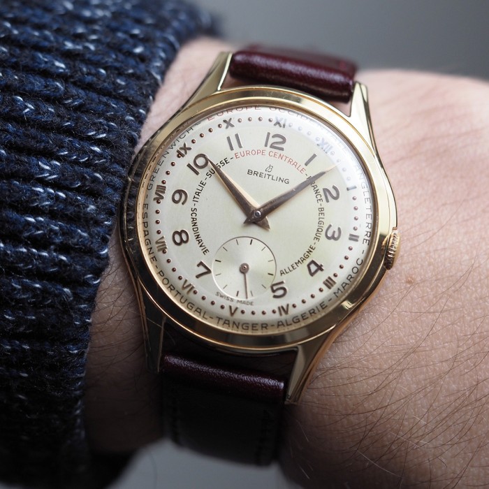 Breitling - Vintage de Collection GMT Double Fuseau Horaire 36mm Circa 1950 Réf. 1211/19