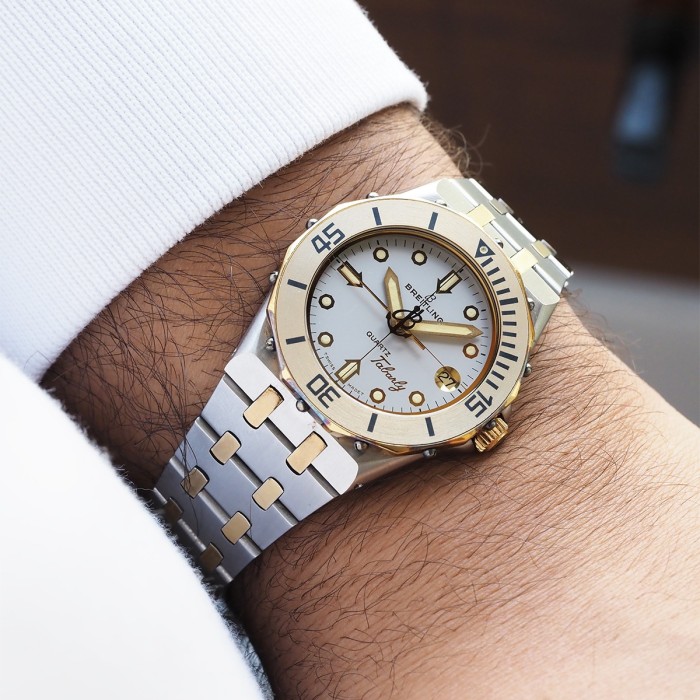 Breitling - Eric Tabarly Quartz "Royal Oak Style" Vintage Circa 1985 Réf. 80770