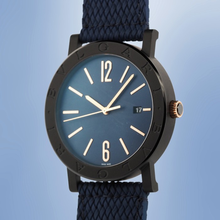 Bulgari - Solotempo Automatic Black SS PVD Full Set Réf. BB 41 S
