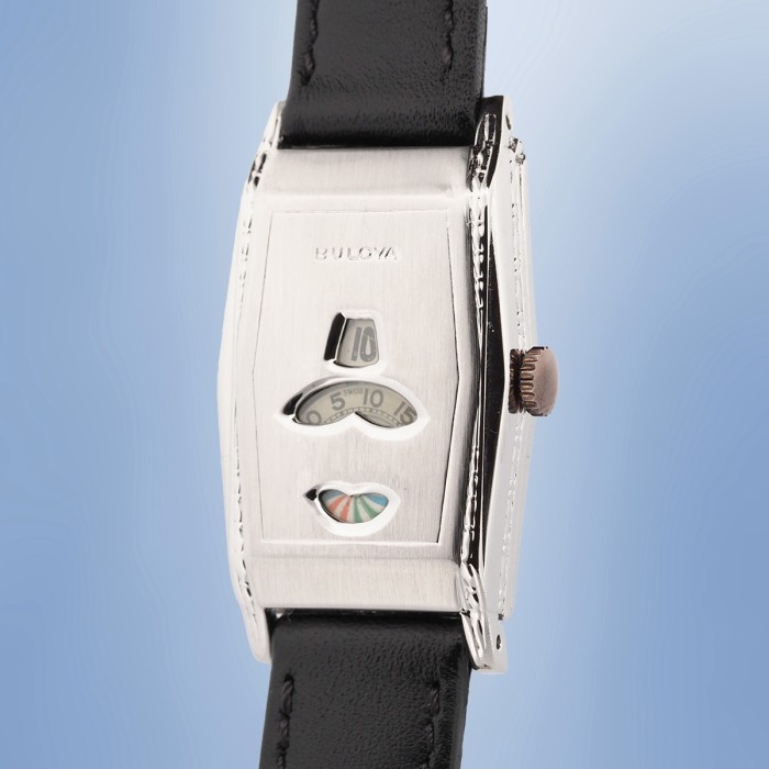 Bulova - Heures Sautantes Vintage Acier Chromé Mécanique 23x43mm Circa 1970 