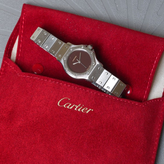 Cartier - Santos Octogonale Cadran Bordeaux 25mm Réf.0906