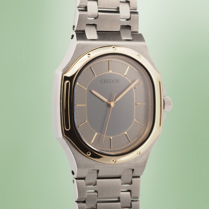 Credor - Seiko "Nautellipse & Royal Oak Style" Twinquartz High Accuracy Quartz Circa 1990 Réf. 9661-5000