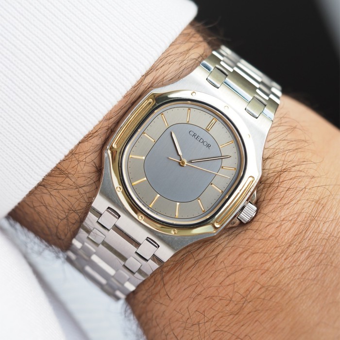 Credor - Seiko "Nautellipse & Royal Oak Style" Twinquartz High Accuracy Quartz Circa 1990 Réf. 9661-5000