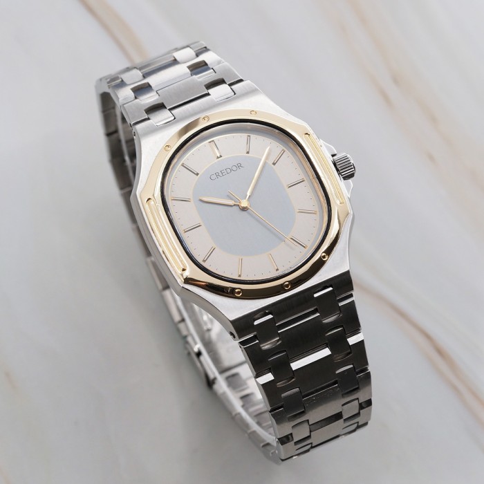 Credor - Seiko "Nautellipse & Royal Oak Style" Twinquartz High Accuracy Quartz Circa 1990 Réf. 9661-5000