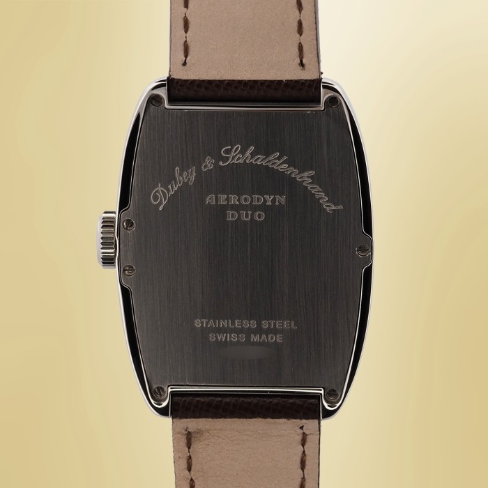 Dubey & Schaldenbrand - Aerodyn Duo Carre Cambre Dimplomatic Classic GMT Circa 2002 Réf. ADUO/ST/SIG/LD