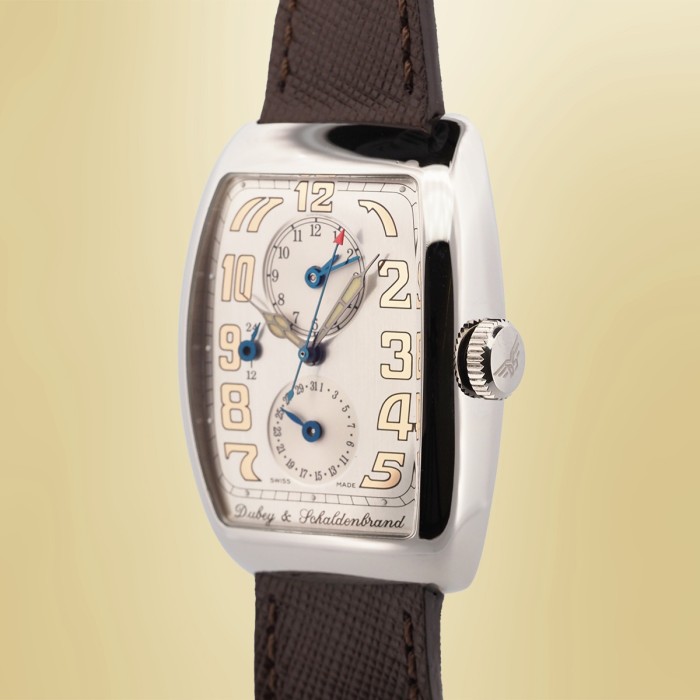 Dubey & Schaldenbrand - Aerodyn Duo Carre Cambre Dimplomatic Classic GMT Circa 2002 Réf. ADUO/ST/SIG/LD