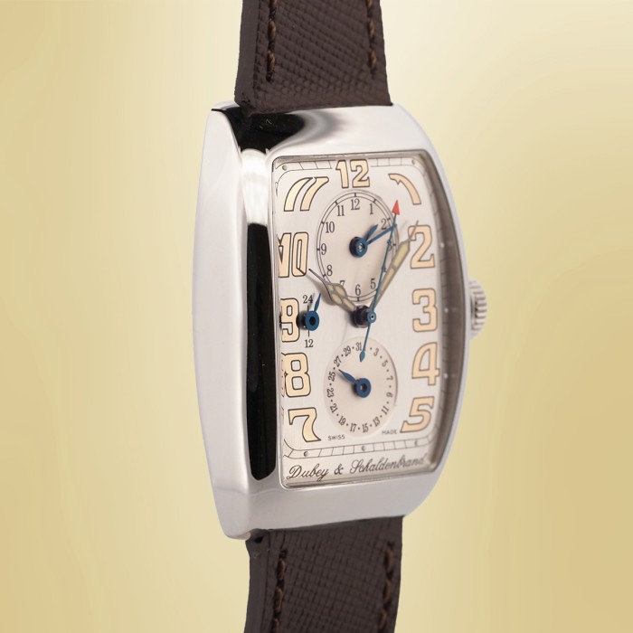 Dubey & Schaldenbrand - Aerodyn Duo Carre Cambre Dimplomatic Classic GMT Circa 2002 Réf. ADUO/ST/SIG/LD
