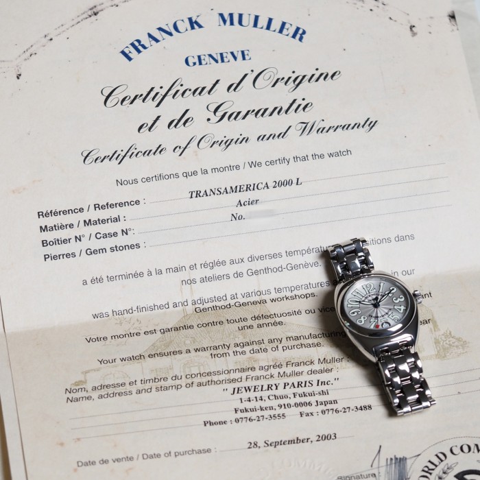 Franck Muller Genève - Transamerica Circa 2000 Réf. 2000 L