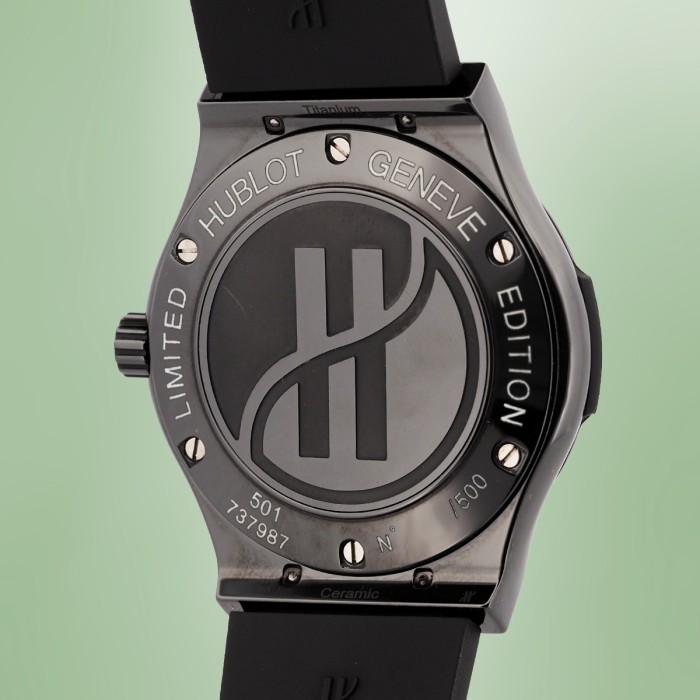 Hublot - Classic Fusion Big Bang All Black Automatic Titanium & Ceramic Limited Edition 500 pc. Circa 2008 Full Set Réf. 501.CM.1110.RX