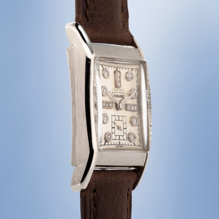 Longines x Auburn - Tank Vintage avec boîtier en Palladium et index en diamants 20 x 38 mm 1944