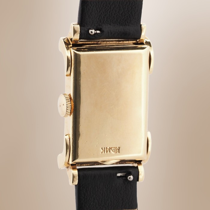Longines - Tank Diamonds Index Fancy Lugs Vintage Or Jaune 14cts Circa 1953