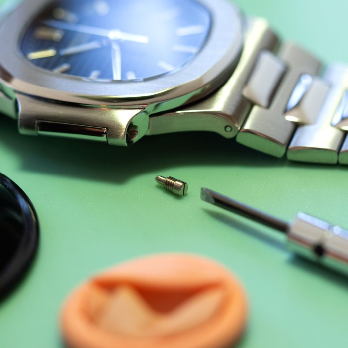 Watch Spare - Vis de lunette/boîte en or gris 18k compatible pour Patek Philippe Nautilus