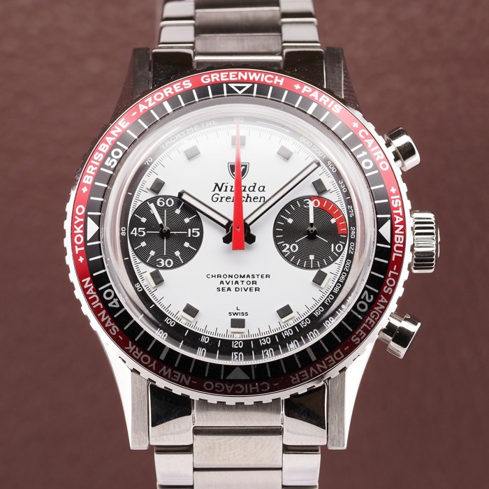 Nivada - Chronomaster Aviator Sea Diver Singer Paul Newman Lunette Interchangeable 38mm Full Set 2024