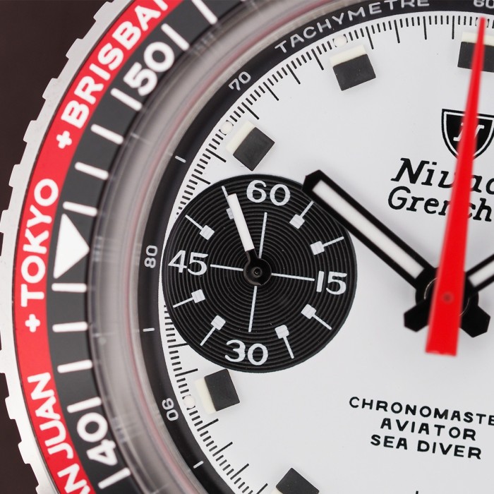 Nivada - Chronomaster Aviator Sea Diver Singer Paul Newman Lunette Interchangeable 38mm Full Set 2024