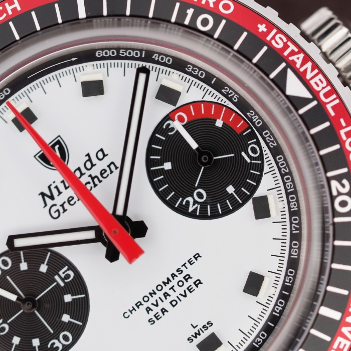 Nivada - Chronomaster Aviator Sea Diver Singer Paul Newman Lunette Interchangeable 38mm Full Set 2024