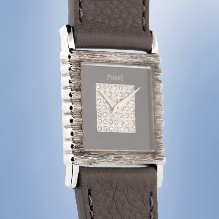 Piaget - Vintage Diamond & Onyx Dial Or Blanc 24mm Circa 1970 Réf. 9131C16